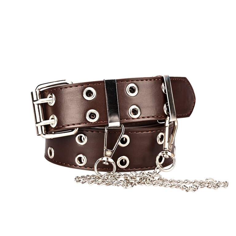 Sonceds Women Belt Double Grommet Belt Alloy Leather Jeans  display picture 1