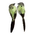 thumbnail image 2 of 2 piezas de pájaros de espuma con plumas artificiales con clip, realistas, artificiales macarrón verde, 2 of 9