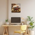 thumbnail image 3 of ZHONGYUTONG Old Barn Canvas Rustic Wall Art Farm Red Tractor Picture Vintage Farmhouse Country Painting for Living Room Decor Framed (12.00" x 12.00"), 3 of 5