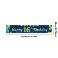 thumbnail image 3 of Blue Backdrop Banner with Golden Glittery Happy 16th Birthday Text Balloons Stars and Gift Elements Birthday Party Decoration Photography Props Party Supplies Backdrop Decorations, 3 of 8