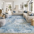 thumbnail image 2 of CHITOOMA 8'x10' Area Rugs for Living Room, Machine Washable Abstract Distressed Rugs Indoor Neutral Carpet Rugs for Bedroom Dining Room Office with Non-Slip Backing, Stain Resistant, Blue, 2 of 10