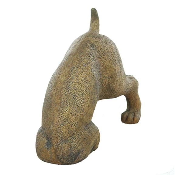 Solid Rock Stoneworks Digging Dog Concrete Garden Statue- 13" Tall- Espresso Stain Color