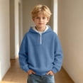 Norvella Boys Half Zip Hoodies Solid Long Sleeve Hooded Sweatshirt ...