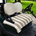thumbnail image 2 of Golf Cart Seat Covers for 2 Seater,Beige Striped Microfiber Cart Seat Towel Blanket,Modern Farmhouse Beige White Stripes Absorbent Breathable Non Slip Bench Seats Protector for Golf Course 51"x31", 2 of 9