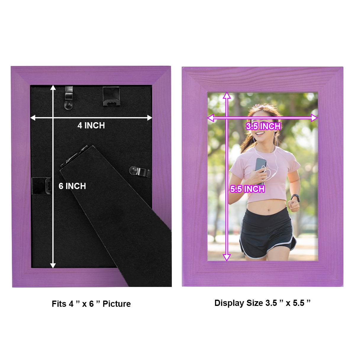 4x6 Wood Grain Picture Frame - Violet