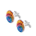 thumbnail image 2 of Tie Dyeing Silver Jewelry Men Cufflinks Set Suitable for Formal Attire Made of Stainless Steel for Business Meetings or Weddings, 2 of 6