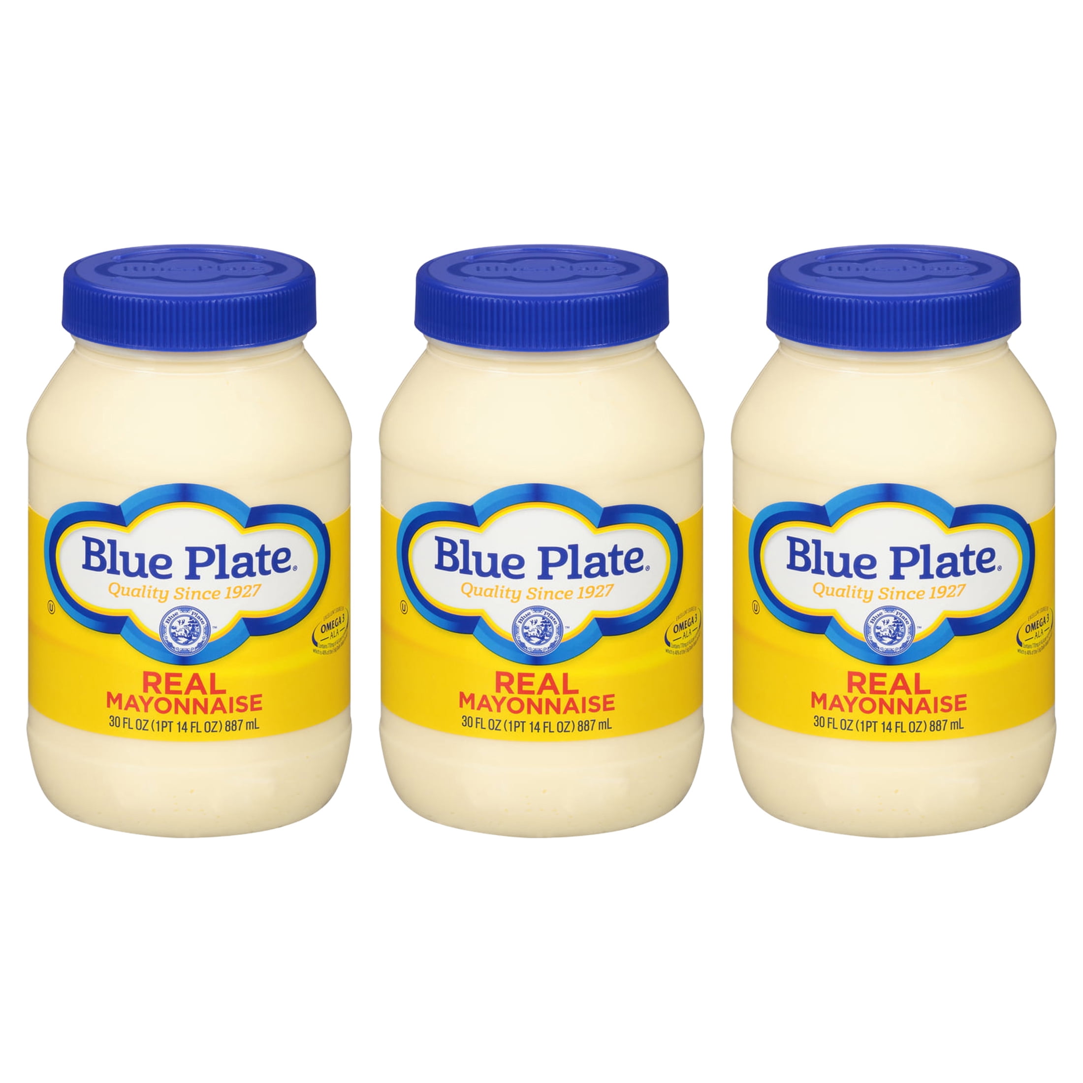 (3 pack) Blue Plate Real Mayonnaise, 30 fl oz Plastic Jar