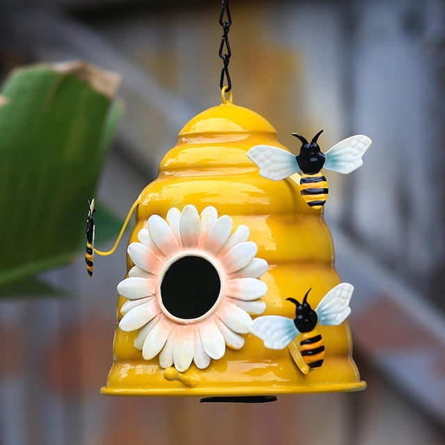 Casa colgante para pájaros: colorida caja de cálida de de decorativa hecha , estación de hotel para jardín, adornos de invierno, Cola Casa del pájaro