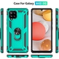 thumbnail image 2 of for Galaxy A42 5G Case,with HD Screen Protector,[Military Grade] Ring Car Mount Kickstand Hybrid Hard PC Soft TPU Shockproof Protective Case for Samsung Galaxy A42 5G (Teal), 2 of 12
