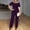 Purple, variant on Sequin Set Womens 2 Piece Sets Summer Pleated Plus Size Sets Set Boat Neck Short Sleeve Slim Straight Full Length Green Women Outfits Sets,L