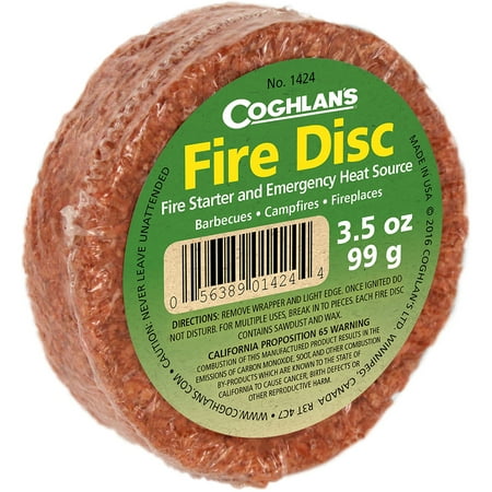 UPC: 0056389014244 | Coghlan S® Fire Disc Fire Starter And Emergency Heat Source 3.5 Oz. Pack