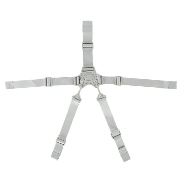 Correas para silla alta, arnés ajustable de 5 puntos, cinturón de seguridad para bebé con hebilla para cochecito, color gris