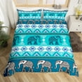 thumbnail image 2 of Erosebridal Bohemian Elephant Comforter Cover , Boho Aztec Exotic Style Bedding, Blue, Reversible 2-Piece (No Comforter), 2 of 6
