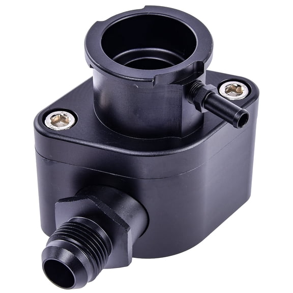 JEGS Intake Manifold Coolant Filler Neck Kit [Black Anodized Billet Aluminum]