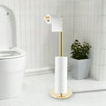 thumbnail image 6 of Dznils Free Standing Stainless Steel Toilet Paper Holder with Roll Reserve, Gold, 6 of 11