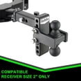 thumbnail image 5 of Adjustable Trailer Hitch, 5 Inch Drop Hitch Ball Mount Fits 2-Inch Receiver, Tow Hitch with Dual Solid Ball 2" and 2-5/16", Black (5" Drop), 5 of 5