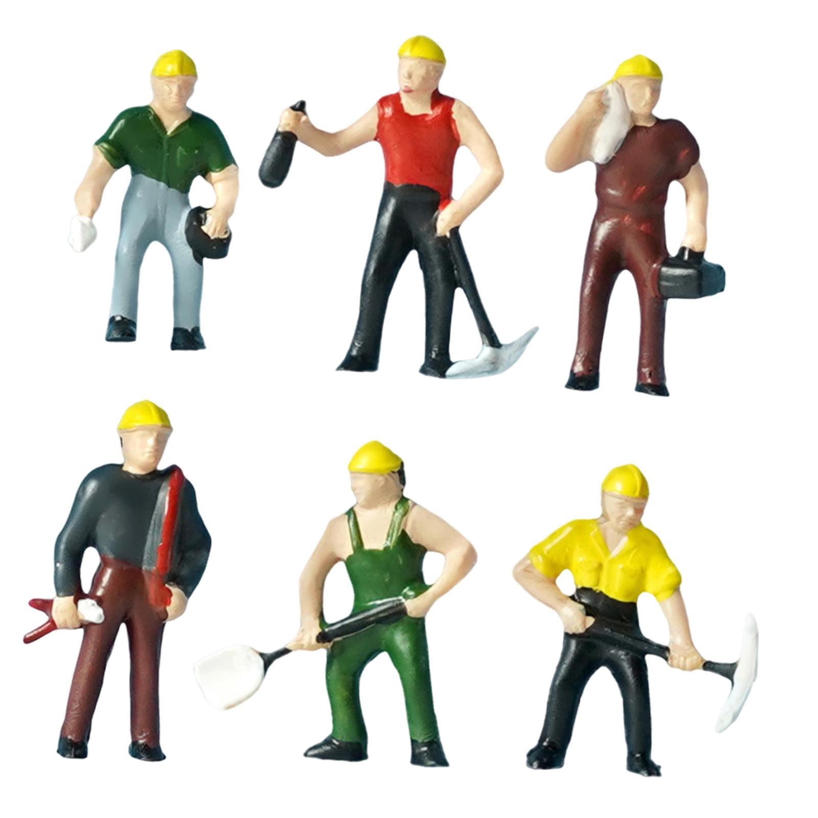 LeeQinersw 6Pcs 1:87 Scale Miniature Figures Model Realistic Display Building Figurines