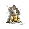 thumbnail image 3 of 1/2/4pcs Easter Cute Rabbit Chicks and Eggs Breaking Wall Window Easter Stickers Decorations, Easter Decals Decor Rabbit Window Stickers Decor for Home School Party Decoration Supplies, 3 of 9