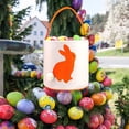 thumbnail image 3 of Easter Bunny Bag & Basket for Egg Hunts. Children's Tote Handbag Container with Dual Layer Bunny Ears Design, Excellent for Carrying Eggs, Candy, Gifts at Easter Party. (Cylinder Orange), 3 of 7