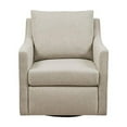 thumbnail image 3 of Martha Stewart Christian Woven Fabric Upholstered Swivel Armchair in Ivory, 3 of 8