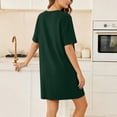 thumbnail image 6 of Summer Beach Dresses for Womens 2026 Oversize Fashion Casual Solid Color Short Sleeve Round Neck Bandage Dress Ladies Skirt, 6 of 7