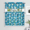 thumbnail image 2 of Kitchen Curtains 36 Inch Short - 3 Panel Set with Cute Farmhouse Egg & Chicken Print, Rod Pocket Window Curtain, 100% Polyester for Rustic Coop, Farm Kitchen, Easy Wash, 2 of 6