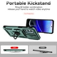thumbnail image 3 of JTCASES for Motorola Moto G Stylus 2022 Case, Heavy Duty Protection Magnetic Car Mount Rotating Stand [Slide Camera Window] Rugged Shockproof Anti-fall Shell, Darkgreen, 3 of 9