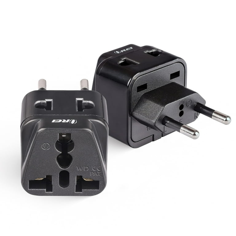OREI 2 in 1 USA to Europe, Russia, UAE Adapter Plug (Type C) - 4