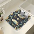 thumbnail image 4 of Yayeee Dish Drying Mat for Kitchen Counter 16" x 18" Microfiber Super Absorbent Coffee Decorative Pad, Mystical Owls Pattern, 4 of 9