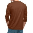 thumbnail image 4 of Men's 3/4 Sleeve Baseball T Shirts Raglan Tops | Crew Neck,Casual,Moisture Wicking,High Stretch,Comfortable,Work,Workout,Gym,Athletic Tee Light Brown S, 4 of 7