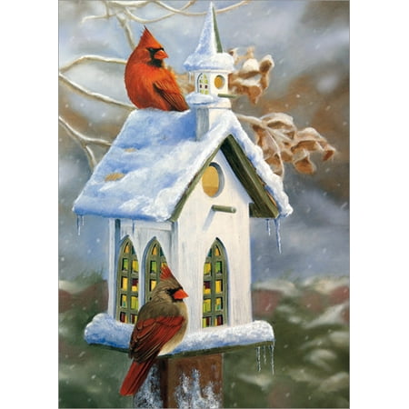 LPG Greetings Cardinals and Church Birdhouse: Victoria Wilson-Schultz Christmas
