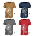 thumbnail image 3 of serony T-shirts à Col Rond pour Femmes Manches Courtes Style Simple Pissenlit Haut d'Été T-shirts Respirants Vêtements Unisexes Accessoire de Mode Rouge L, 3 of 8