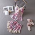 thumbnail image 3 of Daeyard Sexy Lace Cami and Shorts 2 Pieces Pajama Set For Women Silk Floral Pjs Lingerie Set Satin Sleepwear Nightwear, 3 of 4