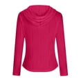 thumbnail image 3 of WRKEKC Veste à Capuche pour Femme Col en V Fermeture Éclair devant Manches Longues Décontractée Mode Urbaine Manteau Rouge TG, 3 of 5