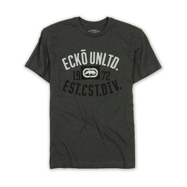 Ecko Unltd. Camiseta adornada de la División de la Costa Este para hombre, gris, pequeña Ecko Unltd. Camiseta adornada