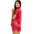 thumbnail image 1 of LONXU Women's Satin Pajamas Short Sleeve With Pajama Shorts Set Silk Soft Lounge Sets Button Down Sleepwear 2 Piece Pjs Set Nightwear Set XS-XXXL, 1 of 4