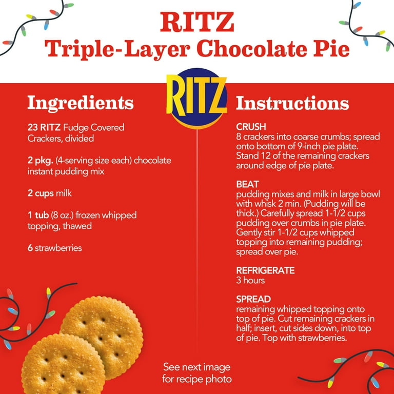 RITZ Fudge Covered Holiday Crackers, Party Snacks, Limited Edition