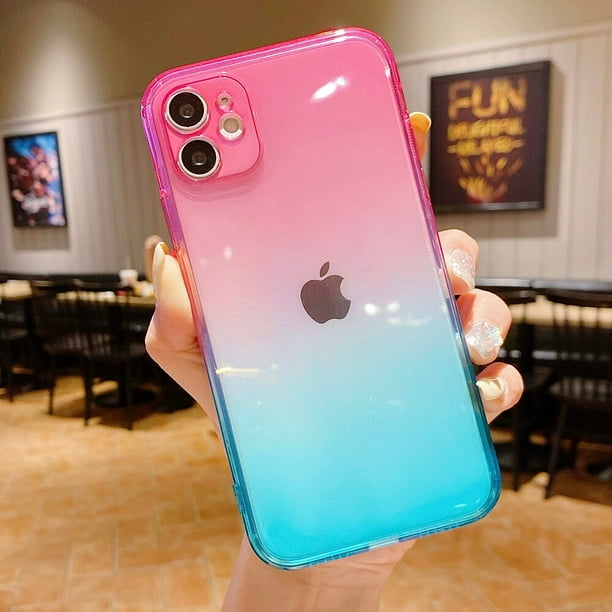 Funda de teléfono de silicona con degradado cuadrado de lujo para iPhone 13 12 11 Pro XS Max X XR SE 2020 7 8 Plus, funda trasera suave transparente, carcasa fina Tan Jianjun unisex