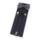 thumbnail image 3 of Conjunto de tirantes con pajarita para hombre con correas de hombro para gris oscuro, 3 of 9