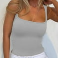 thumbnail image 5 of Black and Friday Clothing Sales Idoravan Women's Slimming Long Leg Bodysuit,Women's Casual, Breathable and Comfortable Sports Color Sleeveless Jumpsuit Jumpsuit Shorts Gray M, 5 of 8