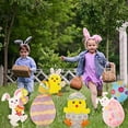 thumbnail image 7 of JHEHF Easter Bunnies Yard Decorations Outdoor Pack Of 6 Cute Rabbit Garden Signs with Stakes Holiday Welcome Signs for Patio Yard Garden Party Decor, 7 of 7