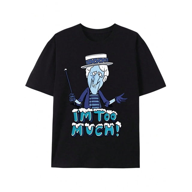 Camiseta deportiva de talla grande para exteriores - Snow Miser. Camiseta Snow Miser. Divertida camiseta gráfica de manga corta para hombre, colección negra.