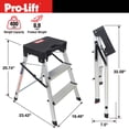 thumbnail image 3 of Pro-Lift Three Step Ladder with Storage, 3 of 8