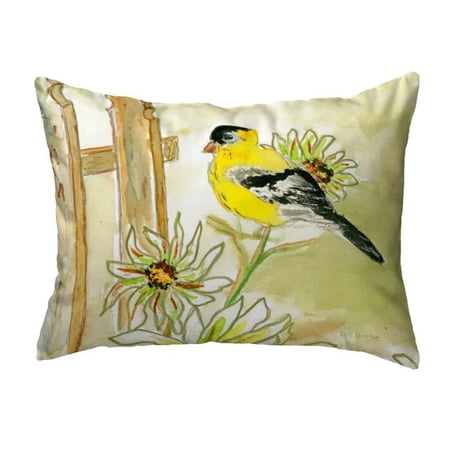 Betsy Drake KS244 11 x 14 in. Betsys Goldfinch Small No-Cord Pillow