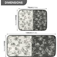 BESTKITTY Black Beige Palm Tree Print Kitchen Mat Set of 2 Pieces Non