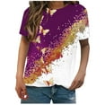 thumbnail image 1 of Birdeem Mode Femme Imprimé Papillon Manches Courtes Col Rond Haut Blouses, 1 of 6