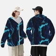 thumbnail image 4 of Balery Blue Marble And Gold Sudadera ligera de manga larga con capucha y protección solar UPF 50+ para hombre y mujer, ideal para pesca y running-XX-Large, 4 of 7