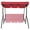 Red and White, variant on CazToi 3 Seat Outdoor Porch Swing with Stand Adjustable Canopy Waterproof Cushions Steel Frame