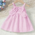 thumbnail image 4 of Noric Girls Summer Dresses Sleeveless Spaghetti Strap Princess Dresses with Big Bow Tie Loose Fit A Line Swing Dresses Ages 0-9, 4 of 8