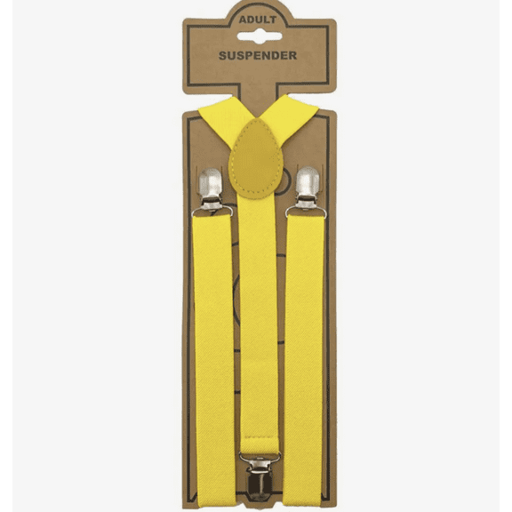 YELLOW Mens Womens Adjustable Elastic Y Back Style Suspenders
